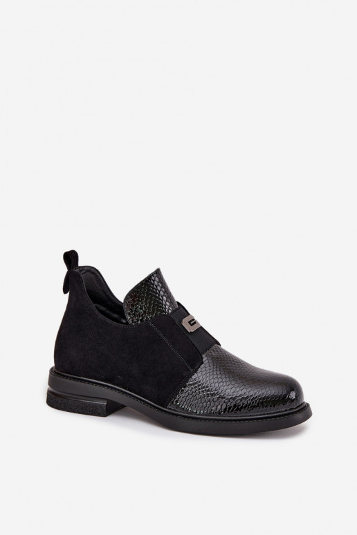 su lako efektu žemakulniai batai moterims su kulniukais pašiltinti Vinceza 58560 juodos spalvos