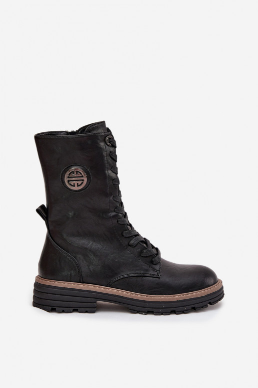 Darbiniai kulkšnies batai Moteriškas Su puošniais Detalem pašiltinti juodos spalvos Dorialine