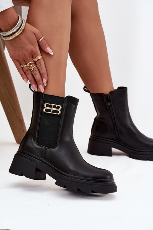 Juodos spalvos šilti moteriški aulinukai su auksinėmis detalėmis Serene Juodos spalvos šilti moteriški aulinukai su auksinėmis detalėmis Serene