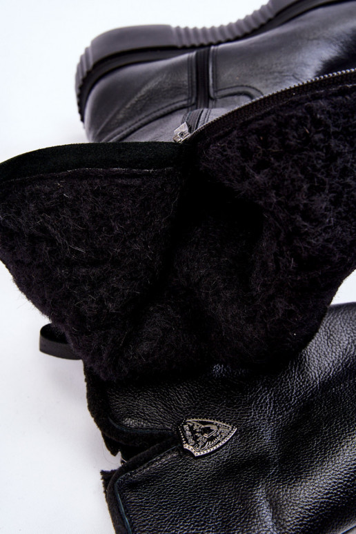 Zazoo 70121 Oda Moteriškas ilgaauliai batai Su Vilna juodos spalvos