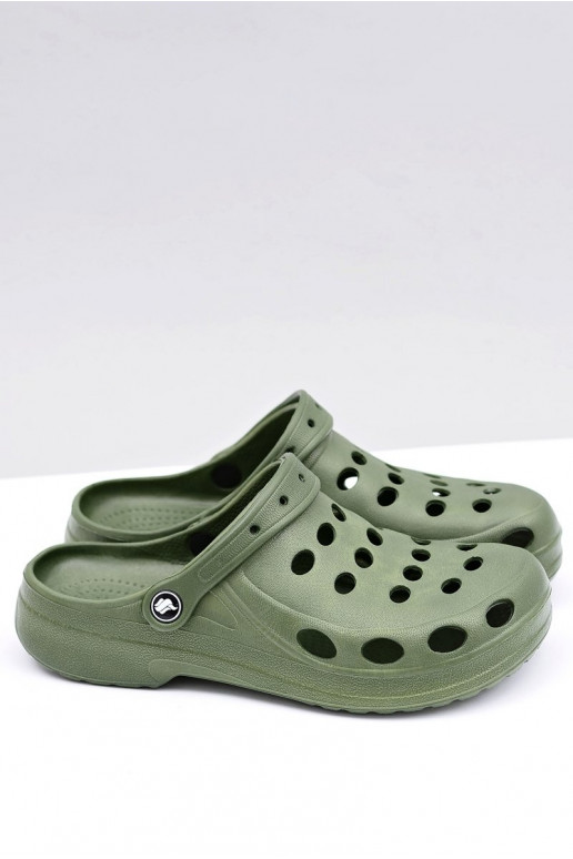 Vyriškos šlepetės basutės sodui ir baseinui, žalios spalvos Vyriškos šlepetės basutės sodui ir baseinui, žalios spalvos