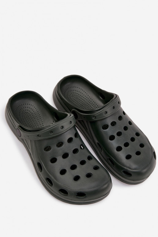 Vyriškos šlepetės basutės sodui ir baseinui, žalios spalvos Vyriškos šlepetės basutės sodui ir baseinui, žalios spalvos