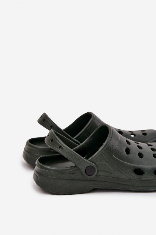 Vyriškos šlepetės basutės sodui ir baseinui, žalios spalvos Vyriškos šlepetės basutės sodui ir baseinui, žalios spalvos