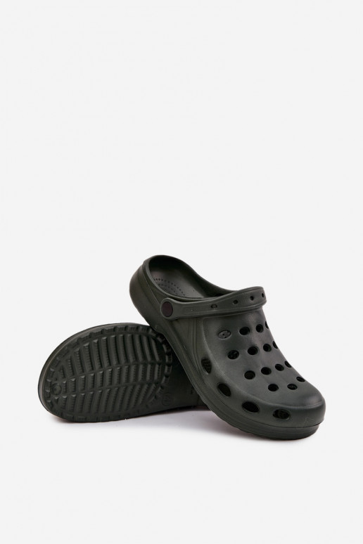 Vyriškos šlepetės basutės sodui ir baseinui, žalios spalvos Vyriškos šlepetės basutės sodui ir baseinui, žalios spalvos