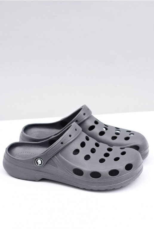 Vyriškos šlepetės basutės sodui ir baseinui, pilkos spalvos Vyriškos šlepetės basutės sodui ir baseinui, pilkos spalvos