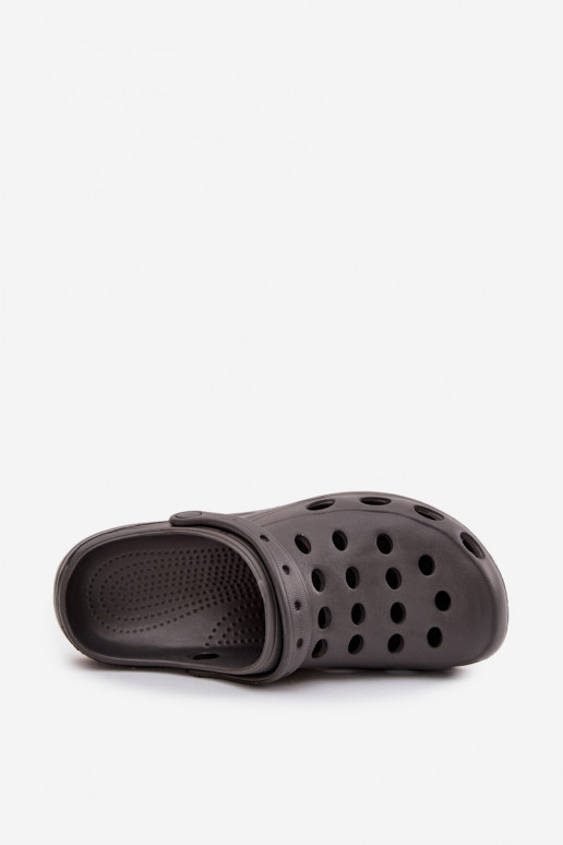 Vyriškos šlepetės basutės sodui ir baseinui, pilkos spalvos Vyriškos šlepetės basutės sodui ir baseinui, pilkos spalvos