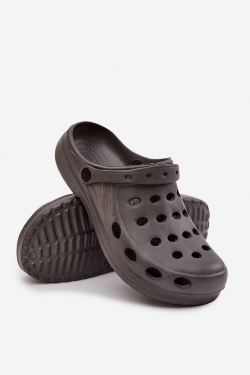 Vyriškos šlepetės basutės sodui ir baseinui, pilkos spalvos Vyriškos šlepetės basutės sodui ir baseinui, pilkos spalvos