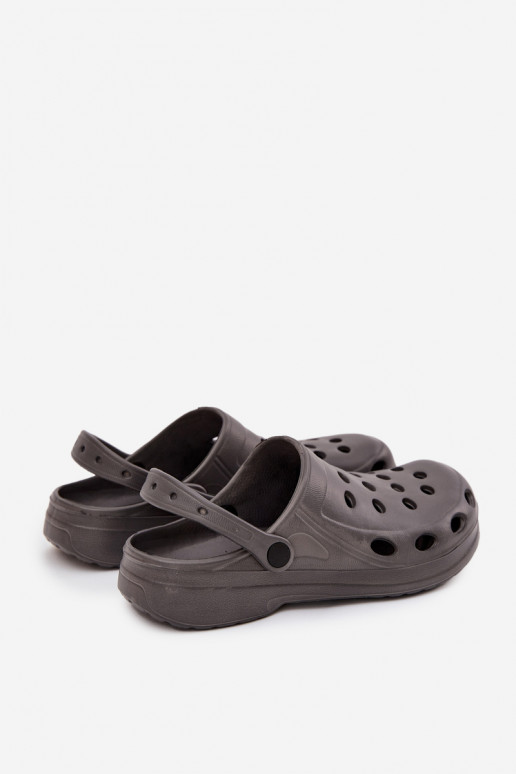 Vyriškos šlepetės basutės sodui ir baseinui, pilkos spalvos Vyriškos šlepetės basutės sodui ir baseinui, pilkos spalvos