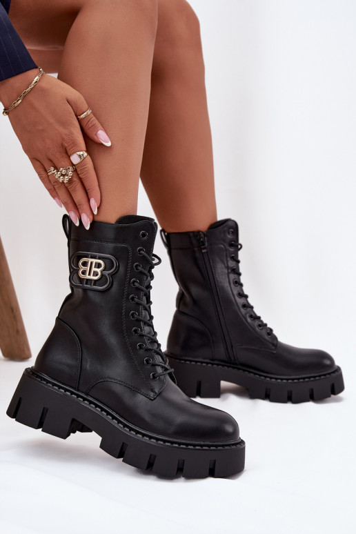 Pašiltinti aulinukai ir nokerai moteriški su ornamentais juodos spalvos Melisse