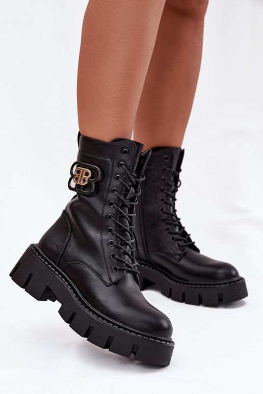 Pašiltinti aulinukai ir nokerai moteriški su ornamentais juodos spalvos Melisse