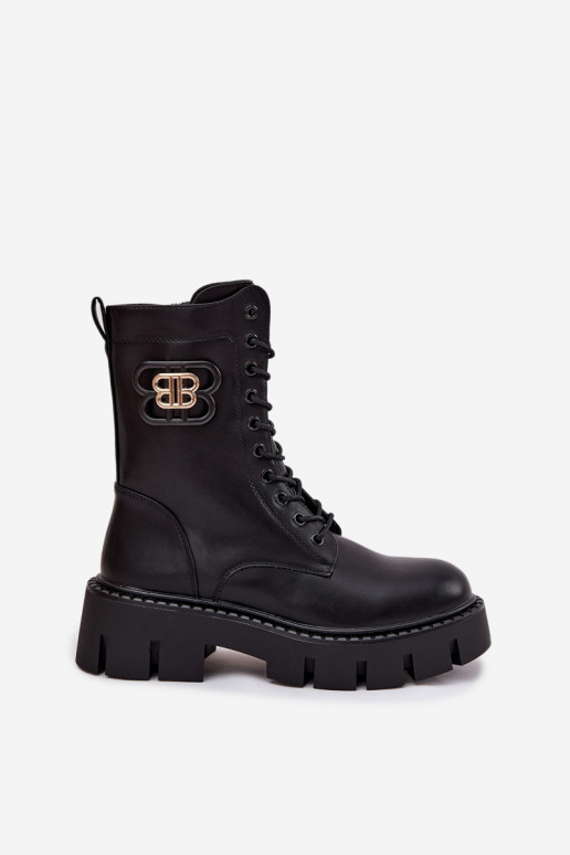 Pašiltinti aulinukai ir nokerai moteriški su ornamentais juodos spalvos Melisse