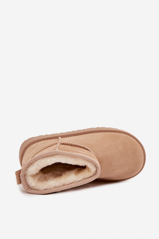 sniego batai Vaikiški Jaunimas pašiltinti su kailiuku viduje smėlio spalvos Mireya