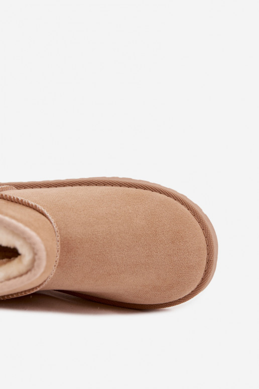 sniego batai Vaikiški Jaunimas pašiltinti su kailiuku viduje smėlio spalvos Mireya