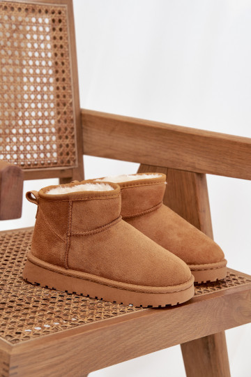 sniego batai Vaikiški Jaunimas pašiltinti su kailiuku viduje rudos spalvos Mireya