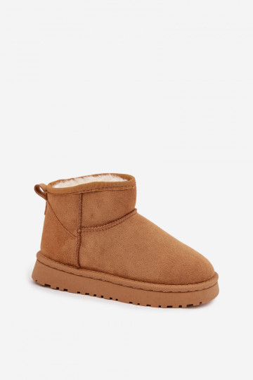 sniego batai Vaikiški Jaunimas pašiltinti su kailiuku viduje rudos spalvos Mireya 2