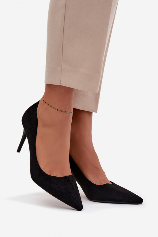 aukštakulniai bateliai Moteriškassuiš eko zomšosu juodos spalvos Elvessa