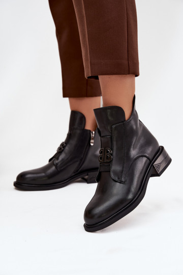 pašiltinti Oda Moteriški aulinukai Su puošniais Detalem juodos spalvos Briselda 2