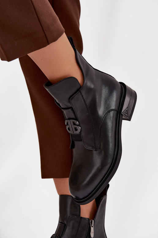 pašiltinti Oda Moteriški aulinukai Su puošniais Detalem juodos spalvos Briselda