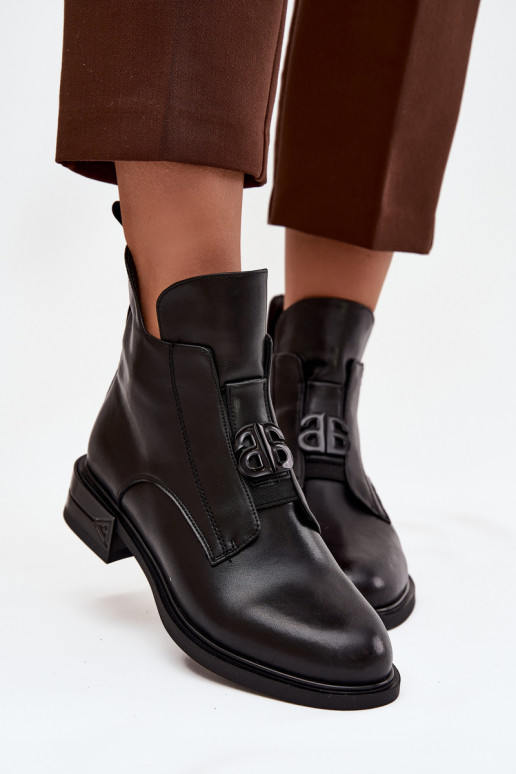 pašiltinti Oda Moteriški aulinukai Su puošniais Detalem juodos spalvos Briselda