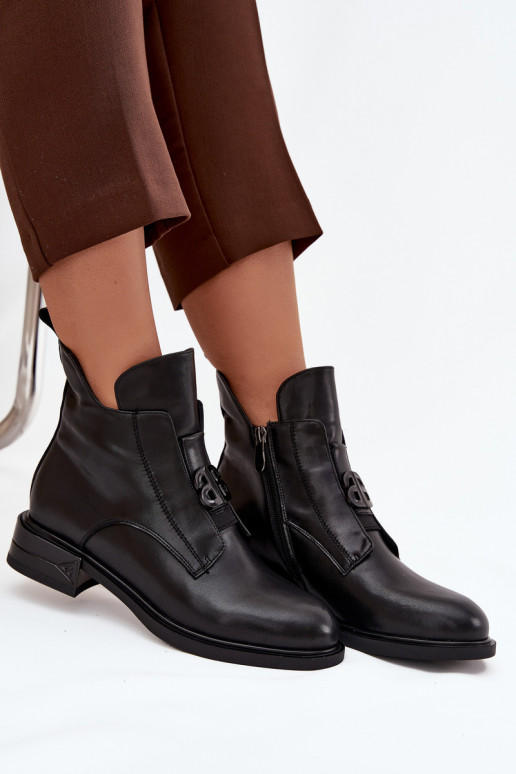 pašiltinti Oda Moteriški aulinukai Su puošniais Detalem juodos spalvos Briselda