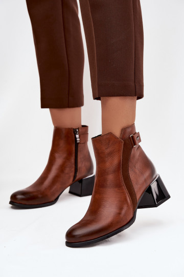 Oda Moteriški aulinukai su kulniukais pašiltinti Zazoo 60563 rudos spalvos 2