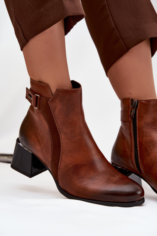 Oda Moteriški aulinukai su kulniukais pašiltinti Zazoo 60563 rudos spalvos