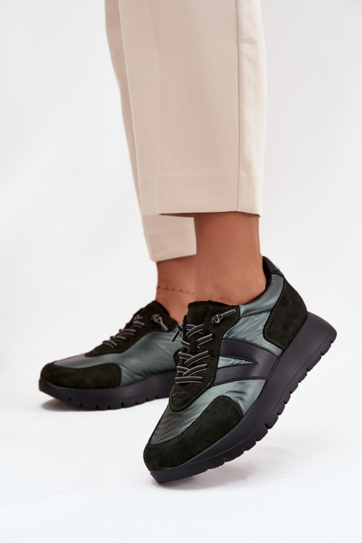 Sneakers modelio batai Moteriškas su platforma Vinceza 58561 chaki spalvos