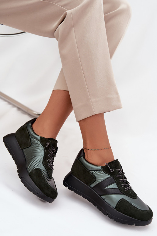 Sneakers modelio batai Moteriškas su platforma Vinceza 58561 chaki spalvos