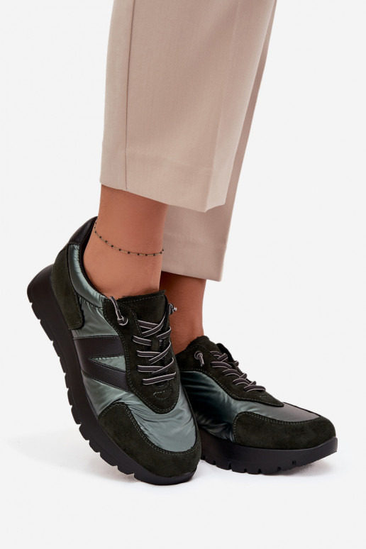 Sneakers modelio batai Moteriškas su platforma Vinceza 58561 chaki spalvos