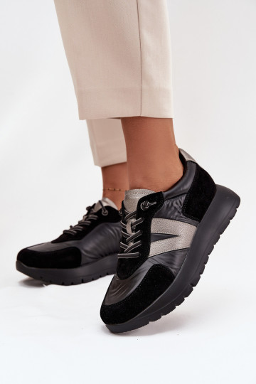 Sneakers modelio batai Moteriškas su platforma Vinceza 58561 juodos spalvos