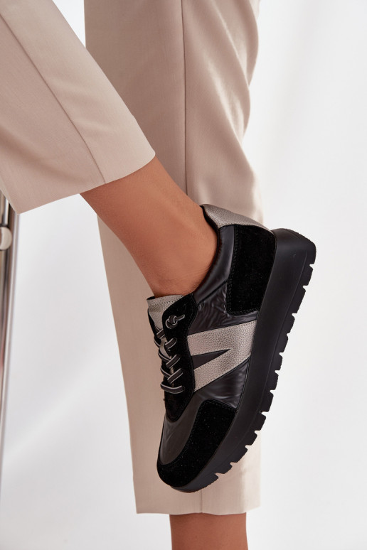 Sneakers modelio batai Moteriškas su platforma Vinceza 58561 juodos spalvos