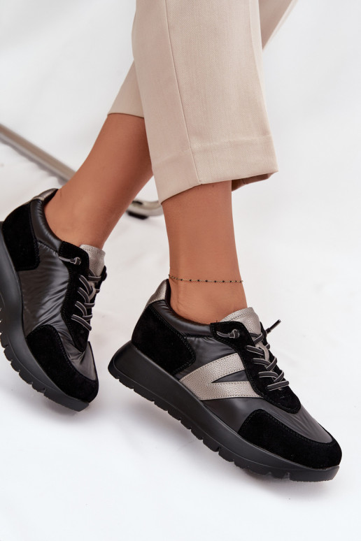 Sneakers modelio batai Moteriškas su platforma Vinceza 58561 juodos spalvos