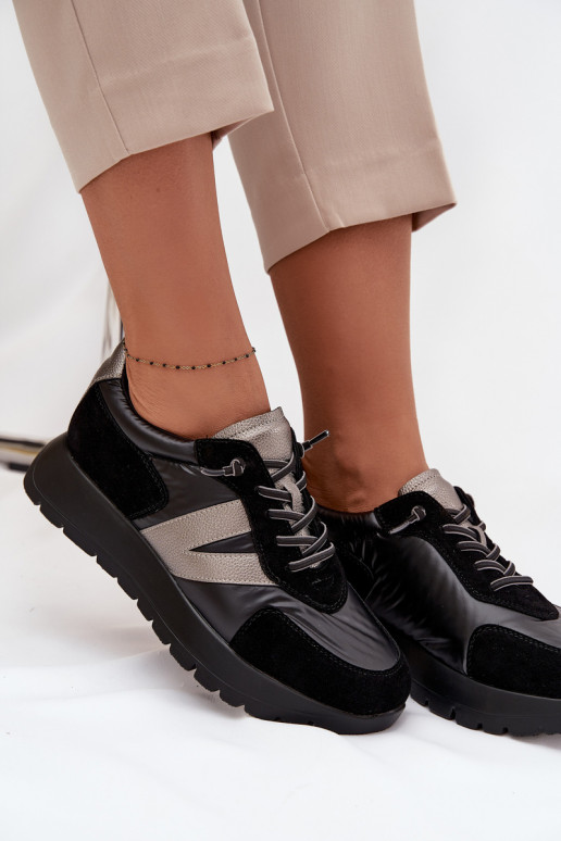 Sneakers modelio batai Moteriškas su platforma Vinceza 58561 juodos spalvos