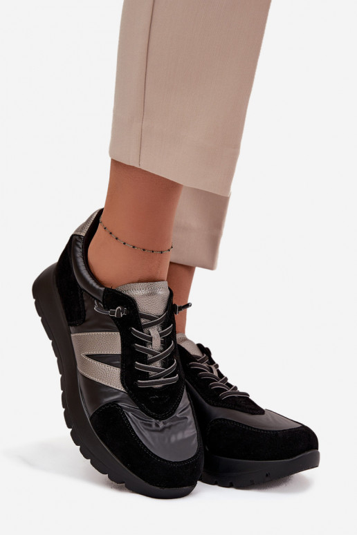 Sneakers modelio batai Moteriškas su platforma Vinceza 58561 juodos spalvos