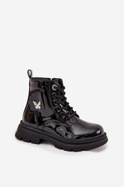 pašiltinti Aulinukai Vaikiški Į Pilį su lako efektu juodos spalvos Alverina