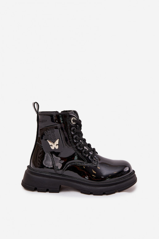 pašiltinti Aulinukai Vaikiški Į Pilį su lako efektu juodos spalvos Alverina