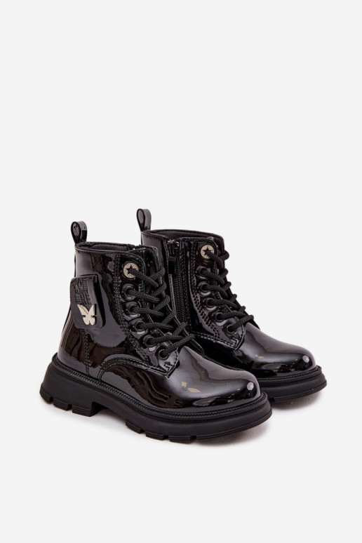 pašiltinti Aulinukai Vaikiški Į Pilį su lako efektu juodos spalvos Alverina