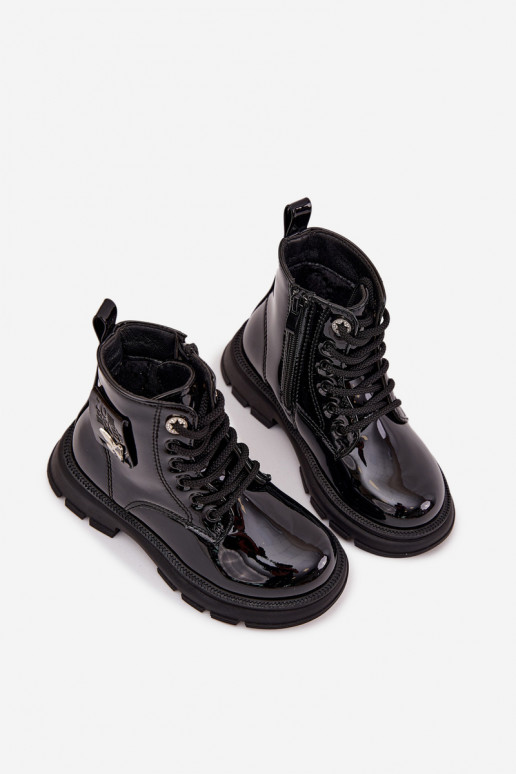 pašiltinti Aulinukai Vaikiški Į Pilį su lako efektu juodos spalvos Alverina