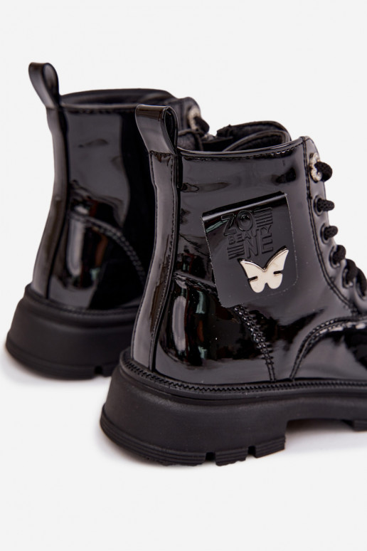 pašiltinti Aulinukai Vaikiški Į Pilį su lako efektu juodos spalvos Alverina