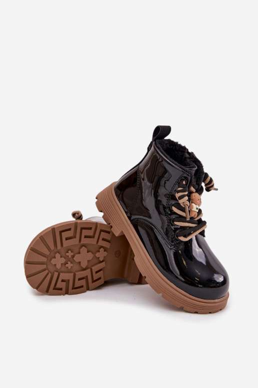 pašiltinti Aulinukai Vaikiški su lako efektusuPrzypinką Meškiukai juodos spalvos Jovellea