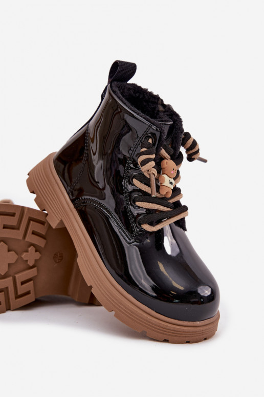 pašiltinti Aulinukai Vaikiški su lako efektusuPrzypinką Meškiukai juodos spalvos Jovellea