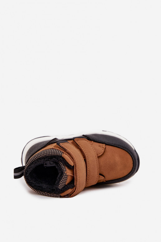 pašiltinti Vaikiški žieminiai batai su lipniais užsegimais rudos spalvos Nolivine