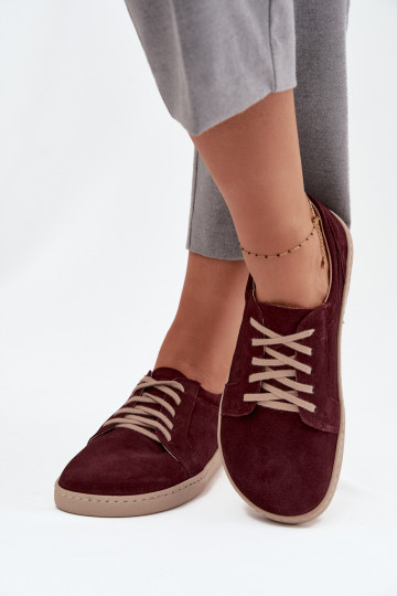 laisvalaikio batai Typu BarefootsuĮjungtaturalnego iš zomšosu Zazoo 314 bordo spalvos