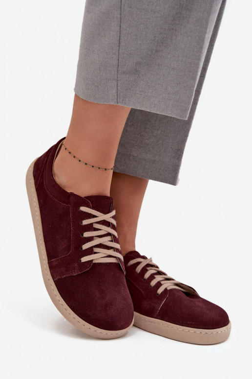 laisvalaikio batai Typu BarefootsuĮjungtaturalnego iš zomšosu Zazoo 314 bordo spalvos