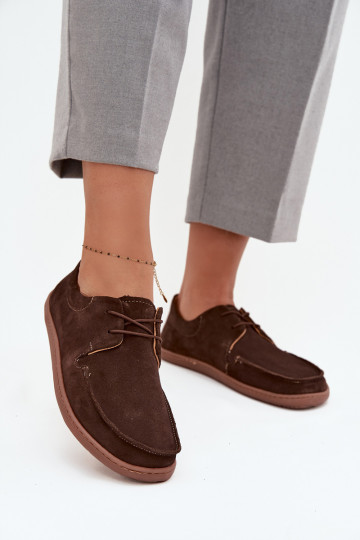 batai Moteriškas Typu BarefootsuĮjungtaturalnego iš zomšosu Zazoo 327 CzekoladoĮe 2