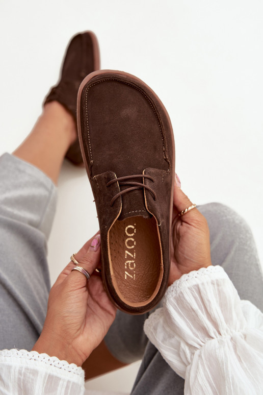 batai Moteriškas Typu BarefootsuĮjungtaturalnego iš zomšosu Zazoo 327 CzekoladoĮe