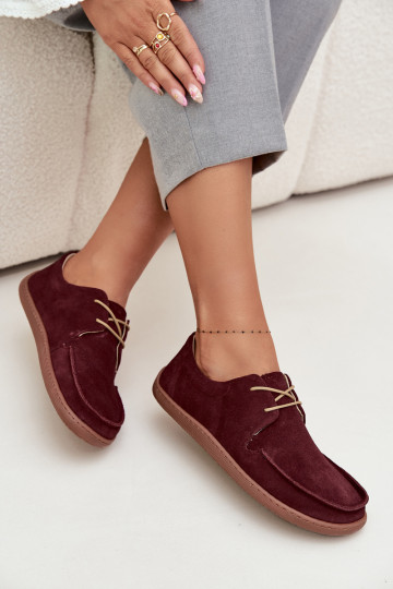 batai Moteriškas Typu BarefootsuĮjungtaturalnego iš zomšosu Zazoo 327 bordo spalvos