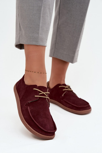 batai Moteriškas Typu BarefootsuĮjungtaturalnego iš zomšosu Zazoo 327 bordo spalvos 2