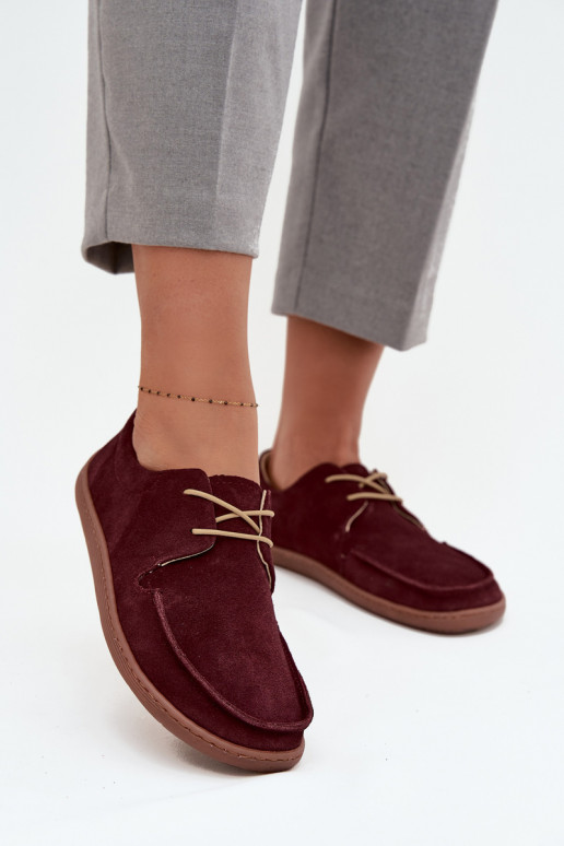 batai Moteriškas Typu BarefootsuĮjungtaturalnego iš zomšosu Zazoo 327 bordo spalvos