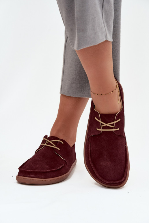 batai Moteriškas Typu BarefootsuĮjungtaturalnego iš zomšosu Zazoo 327 bordo spalvos